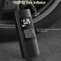 150psi air pump 6000ma rechargeable tire inflator cordless portable air compressor digital car tyre pump for bicycle tires balls