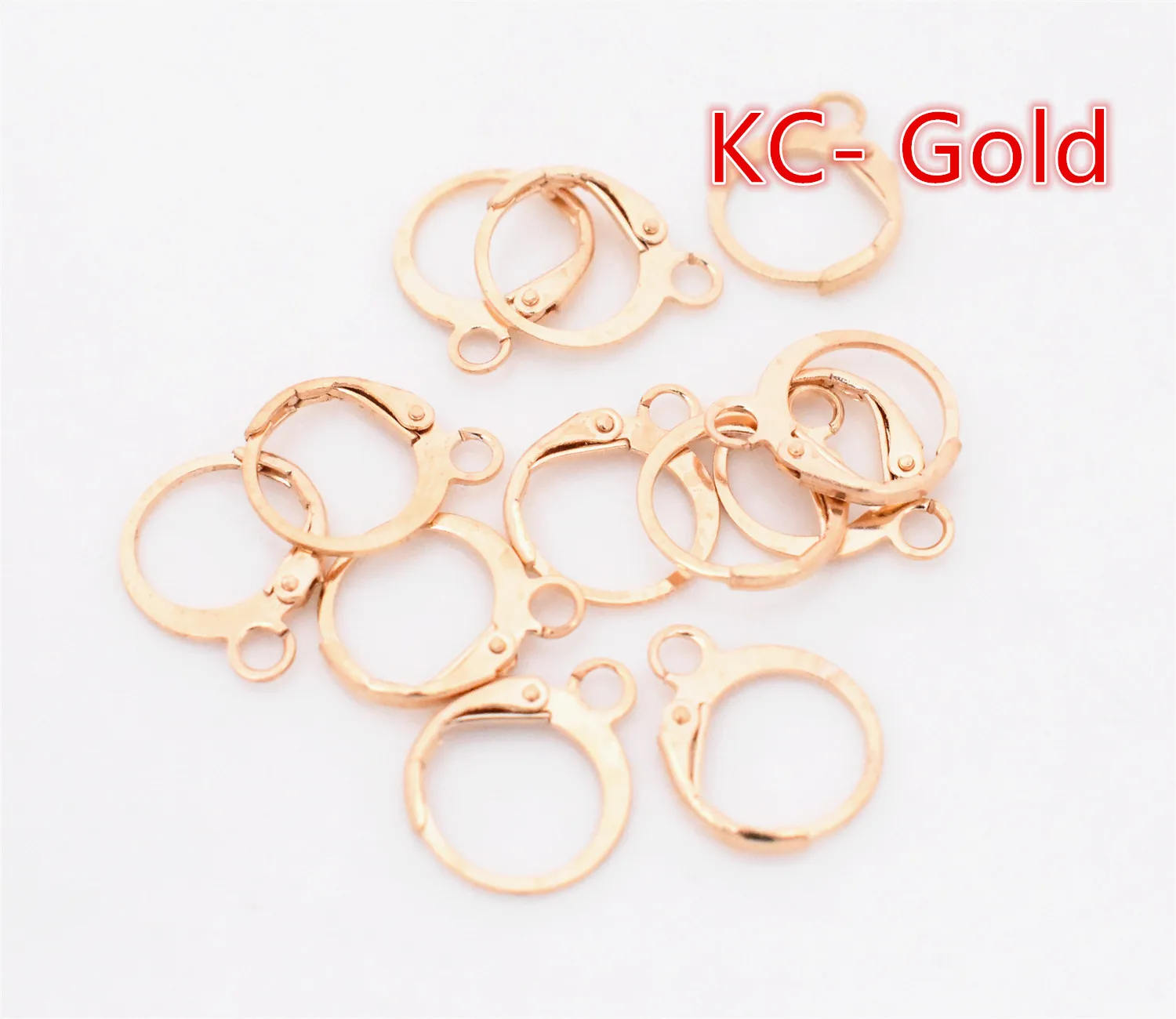 KC- Gold 30 шт. 15x12 мм серебро/родий/золото/бронза/КЦ-золото/розовое золото басовый рычаг назад зажимы крючки для ушей серьги фурнитура для ювелирных изделий DIY - Цвет: KC- Gold