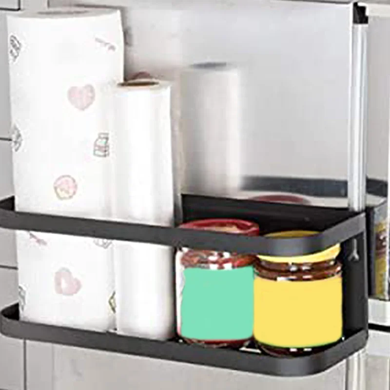 

New Refrigerator Magnetic Spice Rack Wall Storage Box Rack Single Layer Refrigerator Spice Storage Rack Side Wall Refrigerator