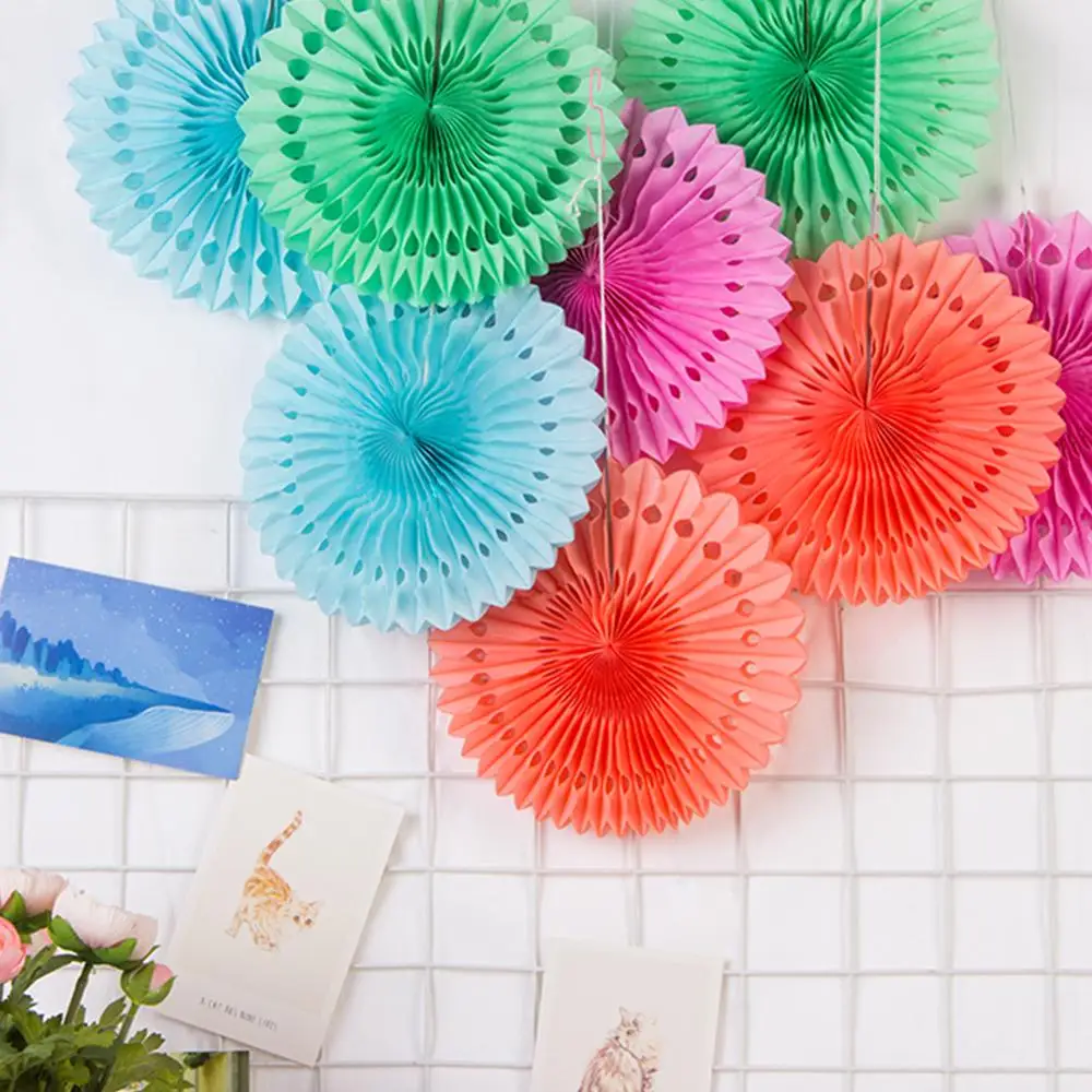 5 шт 20 см папиросная бумага вырезные бумажные веера Pinwheels Висячие цветочные бумажные поделки для душа Свадьба Вечеринка День рождения фестиваль
