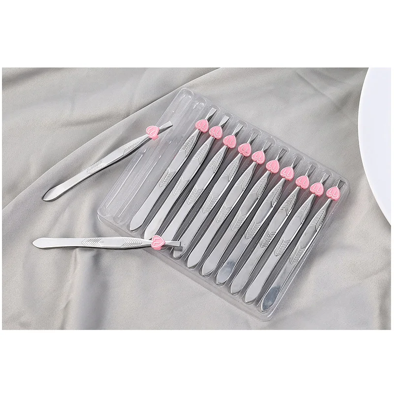 12PcsEyebrow Пинцет из нержавеющей стали плоскогубцы тянуть щипцы для бровей Усы тянет