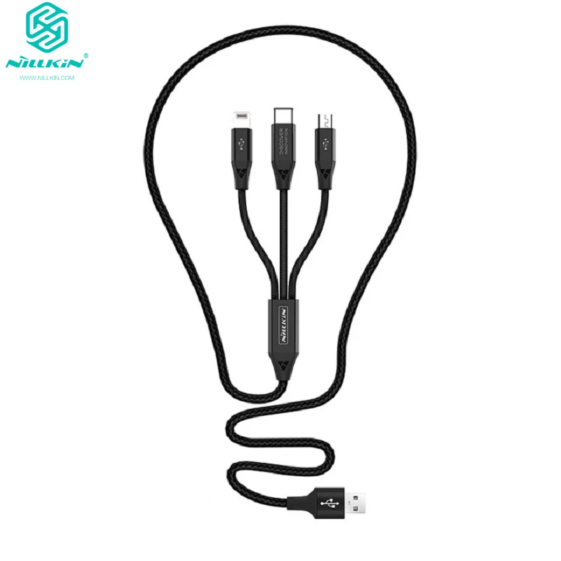 USB Кабель NILLKIN 3 в 1 для телефона зарядный кабель Micro Type C iPhone кабель|Кабели