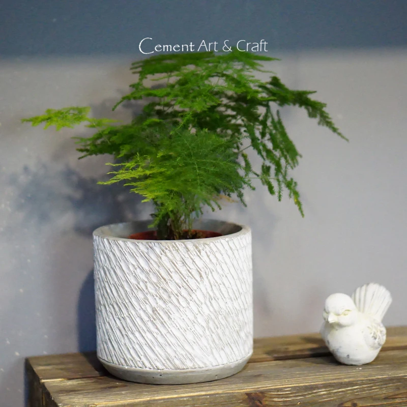 Цилиндрический цементный цветочный горшок силиконовая форма зеленое растение