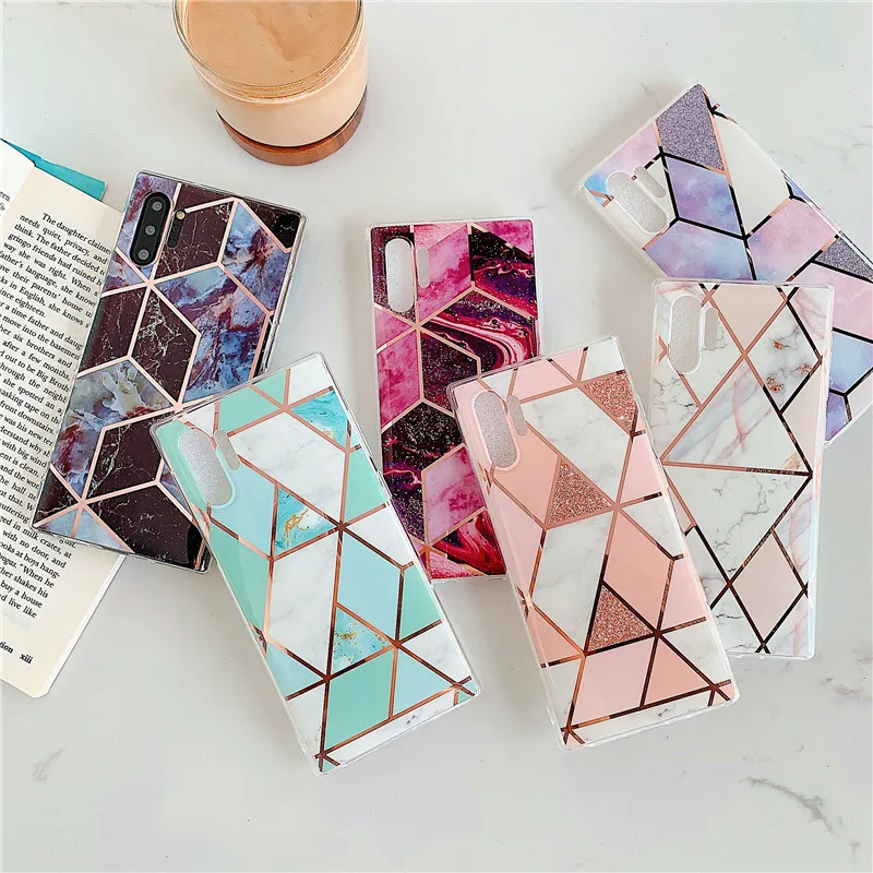 

KL-Boutiques Plating Marble Case For Samsung Galaxy S20 Ultra A 50 30 20 10 S 51 70 S10 S9 S8 Plus Anti-Shock Soft IMD Case Gift
