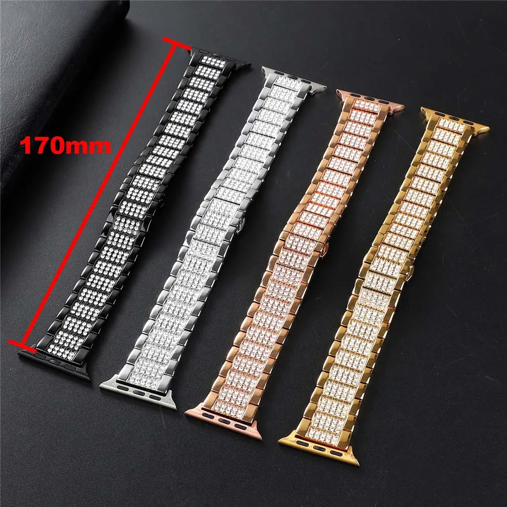 

Strap for iWatch Series 6 5 4 3 2 44/42/40/38mm Watchband for Apple Watch SE Stainless Steel Bracelet Men/Women Replacement Belt