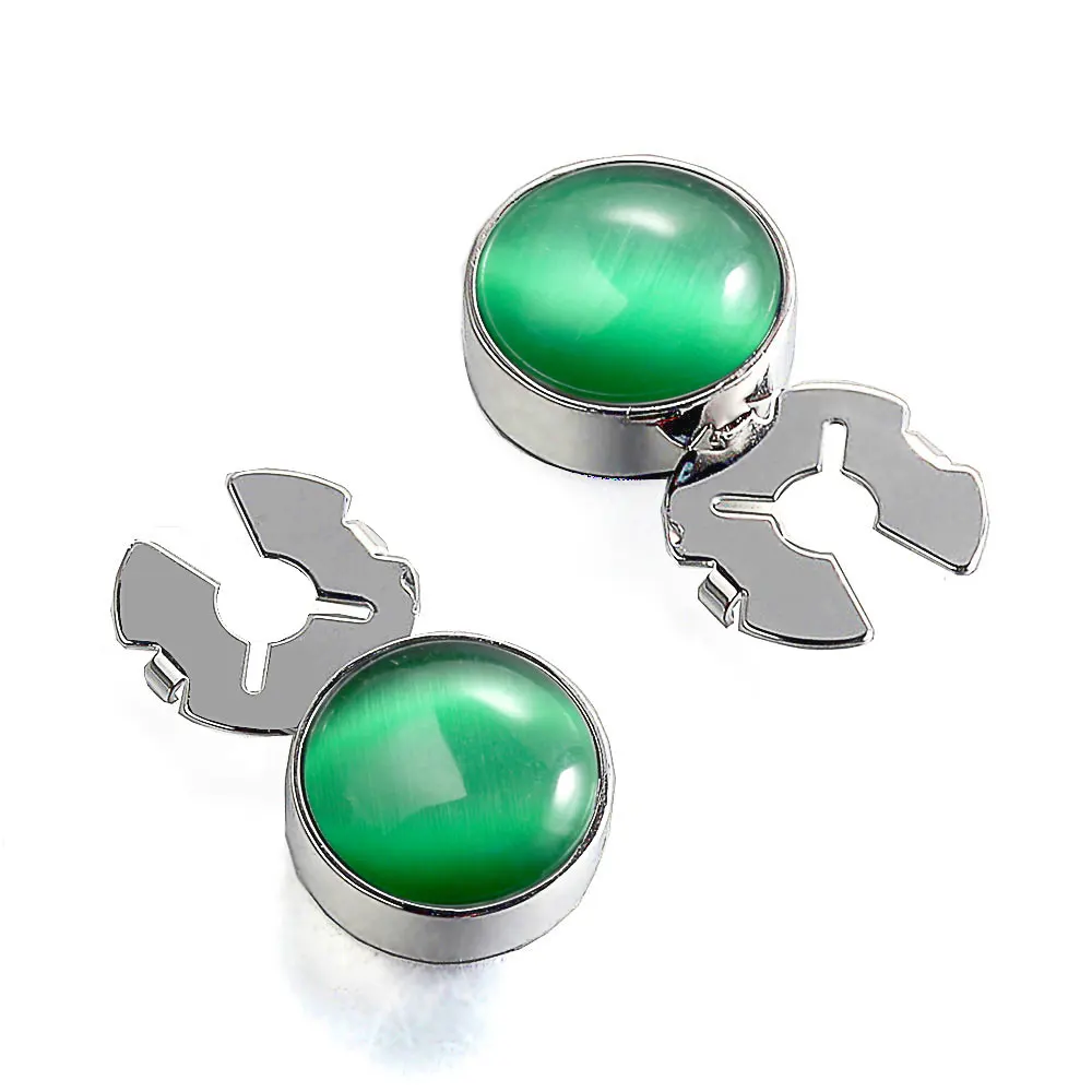 Зеленого цвета с блестками Опаловый камень серебро защитное покрытие для кнопки