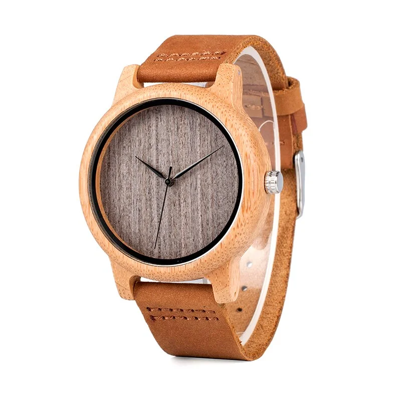 

BOBO BIRD Mens Watches Wood Grain Dial Stainless Steel Case Quartz Watch with Soft Cork Bandfor Men as Gift Item