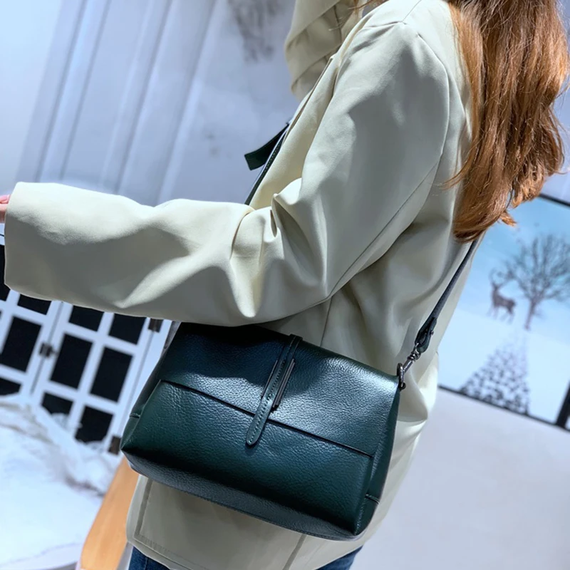 Маленькая сумка из натуральной кожи Брендовая женская мессенджер повседневная