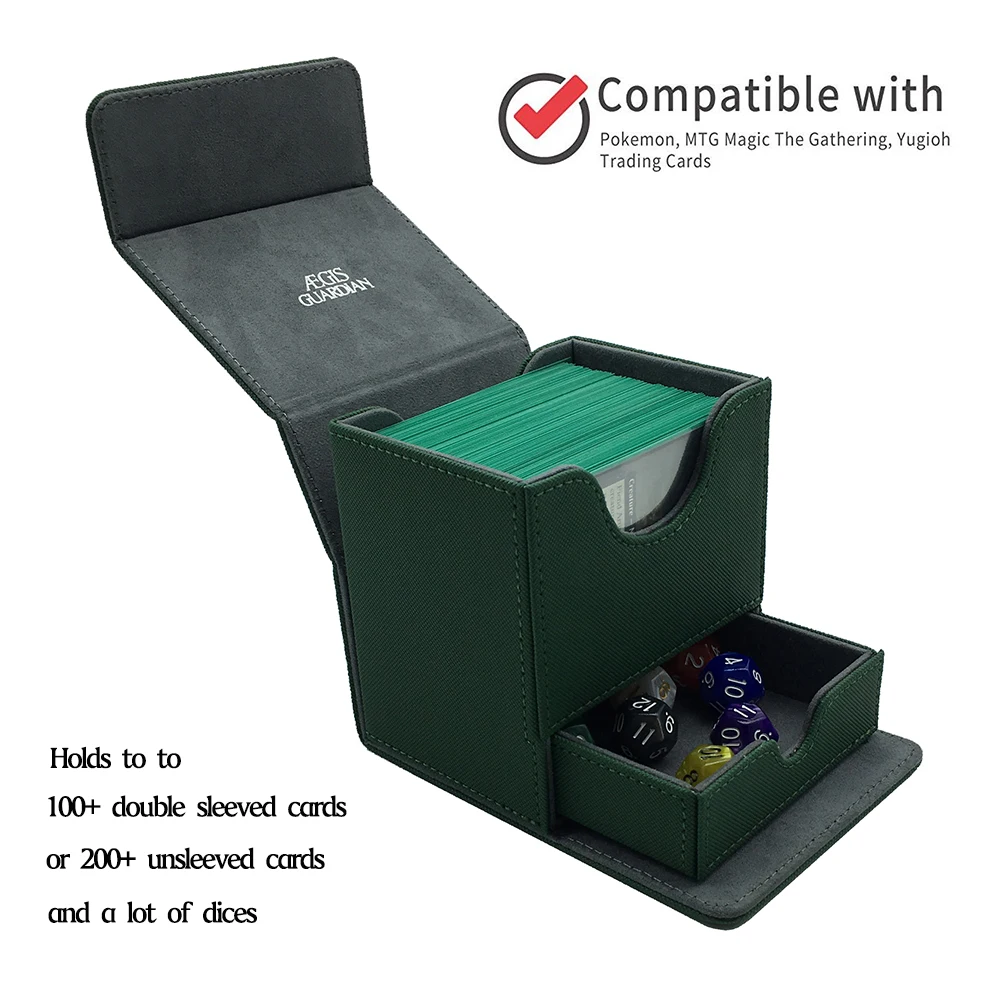 Чехол AEGIS GUARDIAN TCG для Magic/Pokemon/YuGiOh Card Box контейнер настольных игр атласная башня: 100 +
