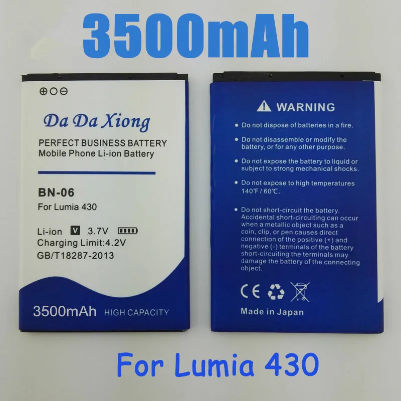 BN 06 BN06 3500 мАч аккумулятор для Microsoft Nokia Lumia 430 Lumia430|battery for|3000mah batterybattery for nokia |