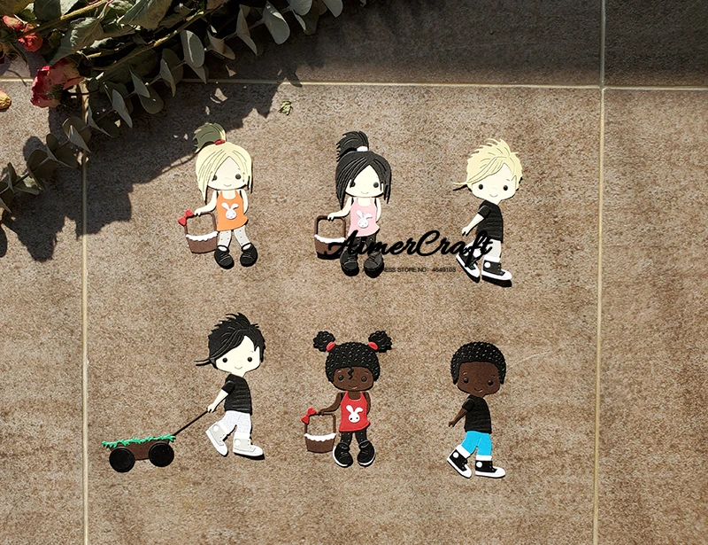 Милые металлические Вырубные штампы для девочек искусственное рельефное