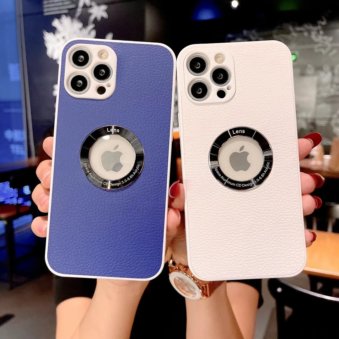 Роскошный кожаный прозрачный стеклянный полый чехол для Iphone 12 Pro X Xr 11 защитный