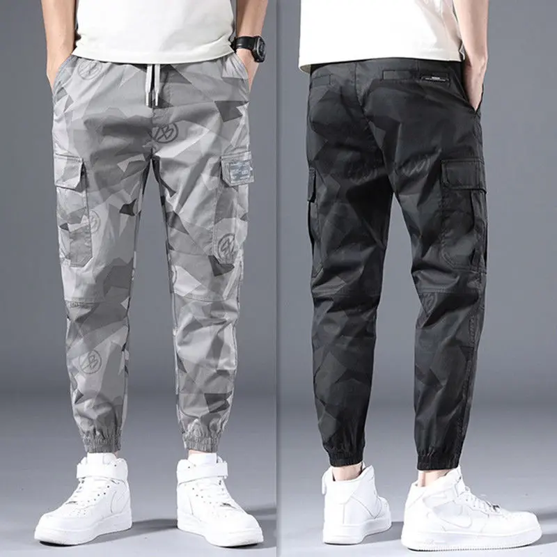 Summer casual pants men's fashion loose Korean version Men's clothing Oversize pants zipper pants Ankle-length Pants FULL Length