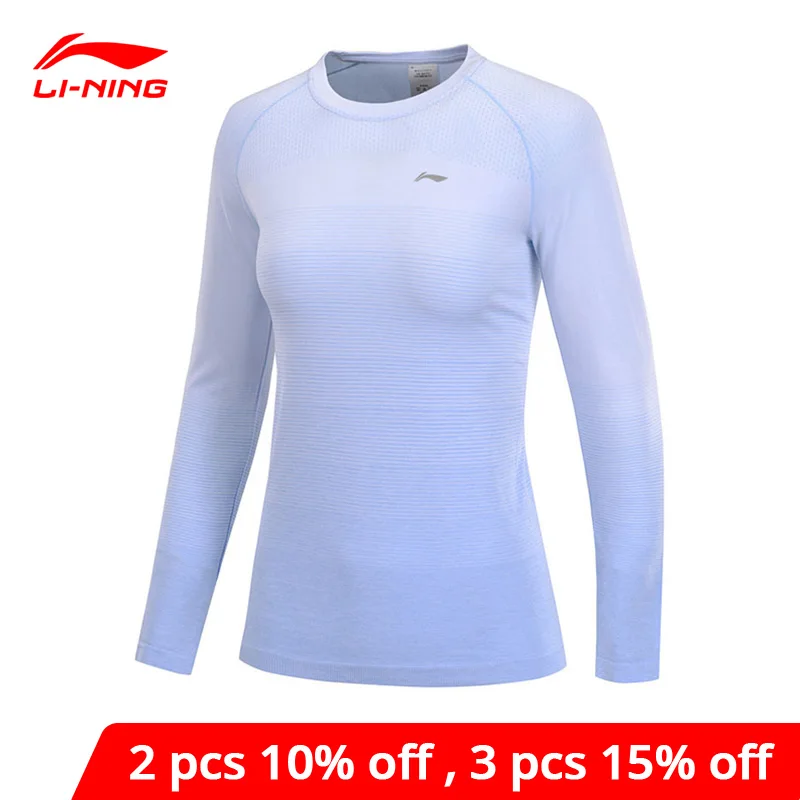 Женская футболка с длинными рукавами Li Ning тонкая дышащая Спортивная подкладкой