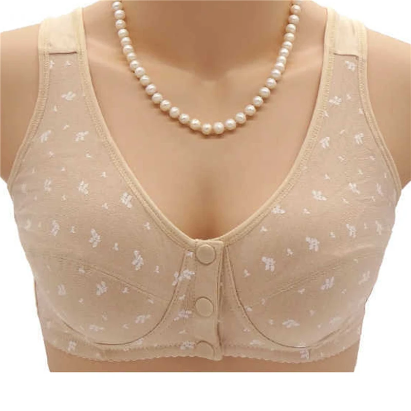 

2022 New Products Female Thin Nursing Bras Women Middle-aged And Elderly Front Buckle Vest-style Comfortable Underwear