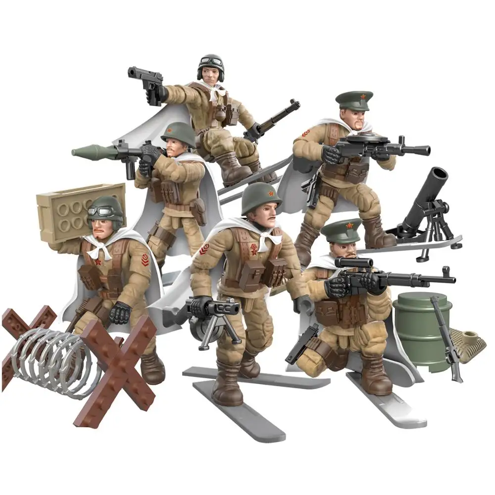 

12Pcs World War 2 WW2 Soldiers City Police Military SWAT Army Action Figures Building Blocks Bricks Enlightenment Kids Toys