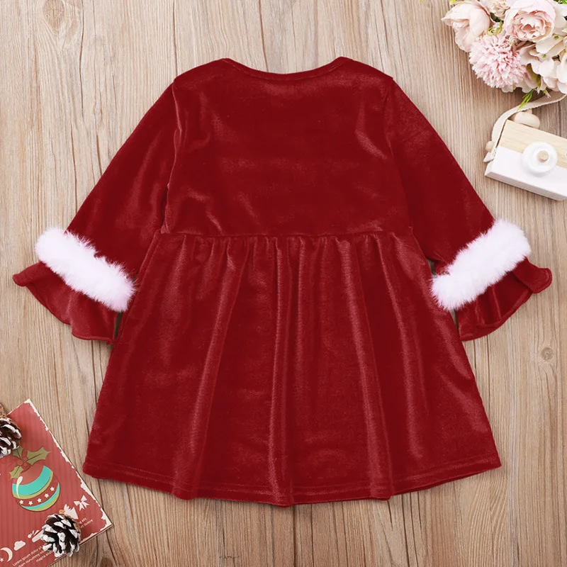 

Lovely New Year Baby Girl Christmas Dress for Girls Long Sleeve A-line Dress Children Clothing Party Kids Costume