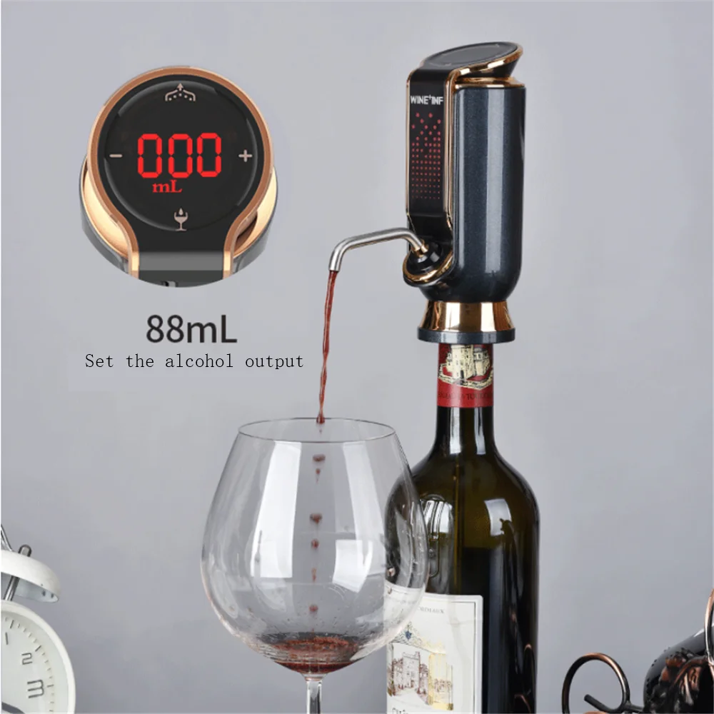 USB Charge Electric Whiskey Decanter 10 Days Vacuum Fresh-keeping Wine Pourer Pouring Tools Auto Quick Red Aerator | Дом и сад