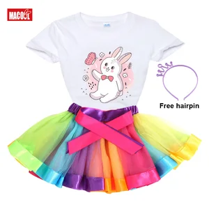 Girl Tutu Dress Sets Cool Girl Shirt Set Princess Girl Set Dress Party Light Dress+t Shirt Halloween Dress Girls Clothes Funny