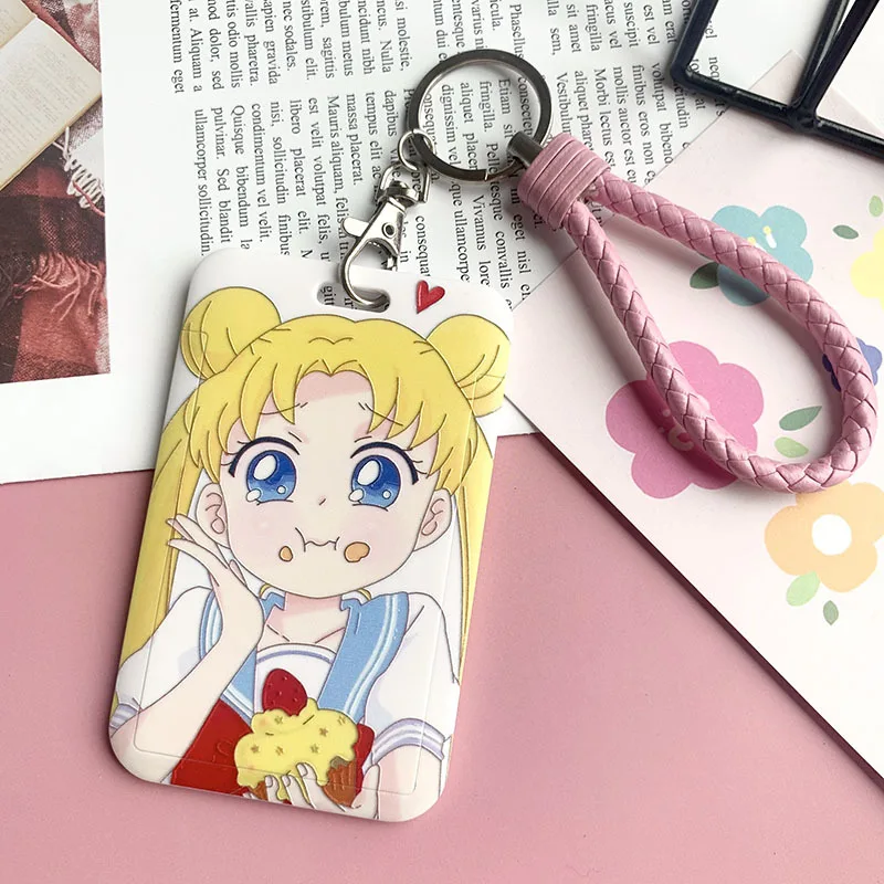 

Japan Korea Cute Girl Heart Wallet Pretty Girl Tsukino Usagi Card Holder Card Case Key Chain Pendant cute wallets