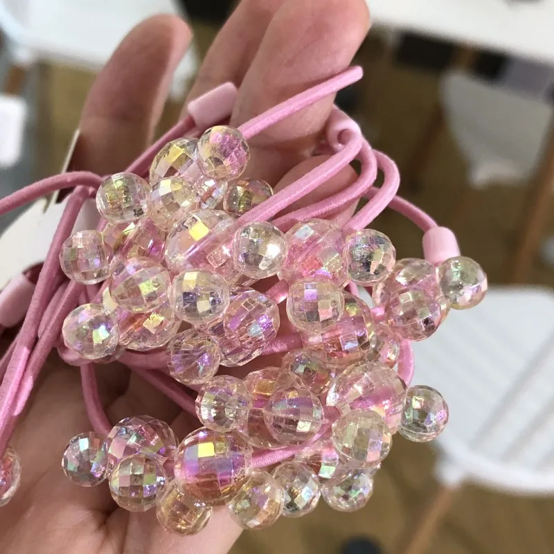 2 шт./компл. эластичные резинки для волос из блестящего хрусталя и смолы резиновые