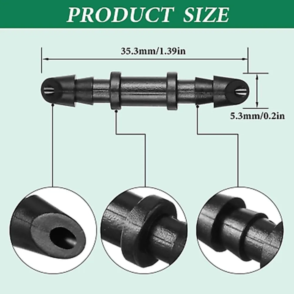 

1/4 Inch Connectors 100pcs Adapter Attachment Black Fitting Irrigation