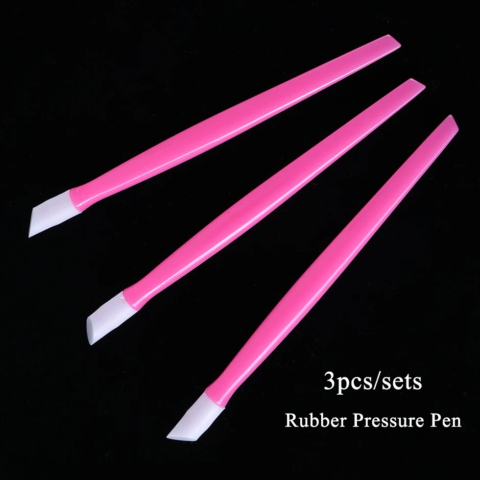 3 шт. мягкая пластиковая ручка для ногтей двухсторонняя резиновая измерения