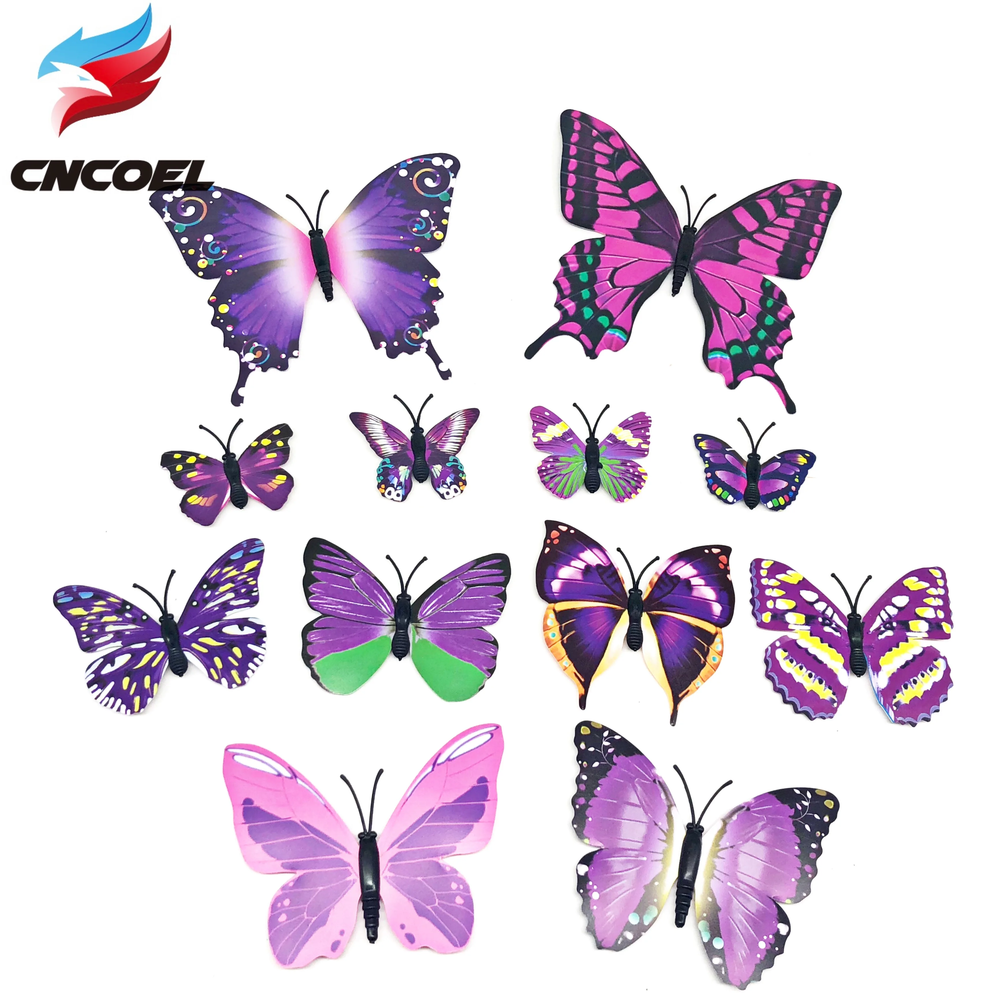 

12Pcs DIY kitchen refrigerator decal Wallpapers 3D Butterflies home decor for kids room Christmas party decoration