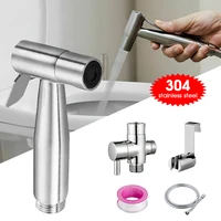 toilet bidet sprayer set stainless steel 1 2m hose cleaning bidet faucet handheld spray shower head for bathroom easy to use