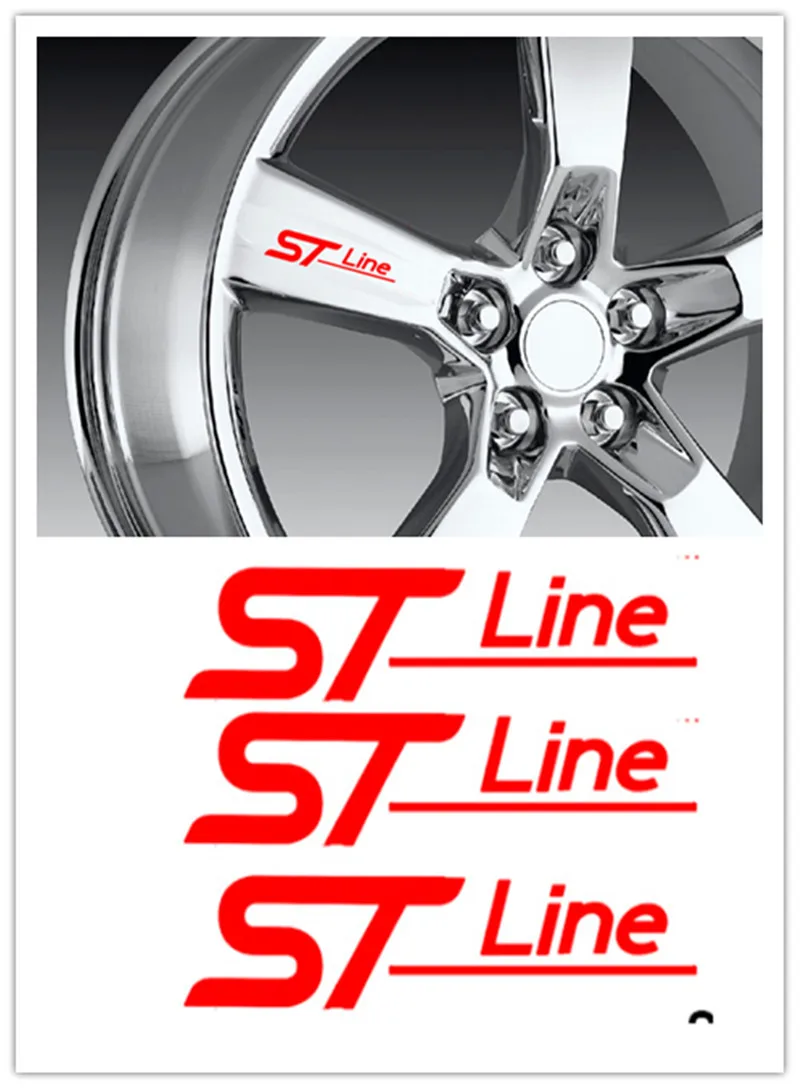 

4PCS Car Wheels Floral St stline Logo Sticker Ford Fiesta Mondeo fusion escape edge sport ECOKUGA focus auto parts