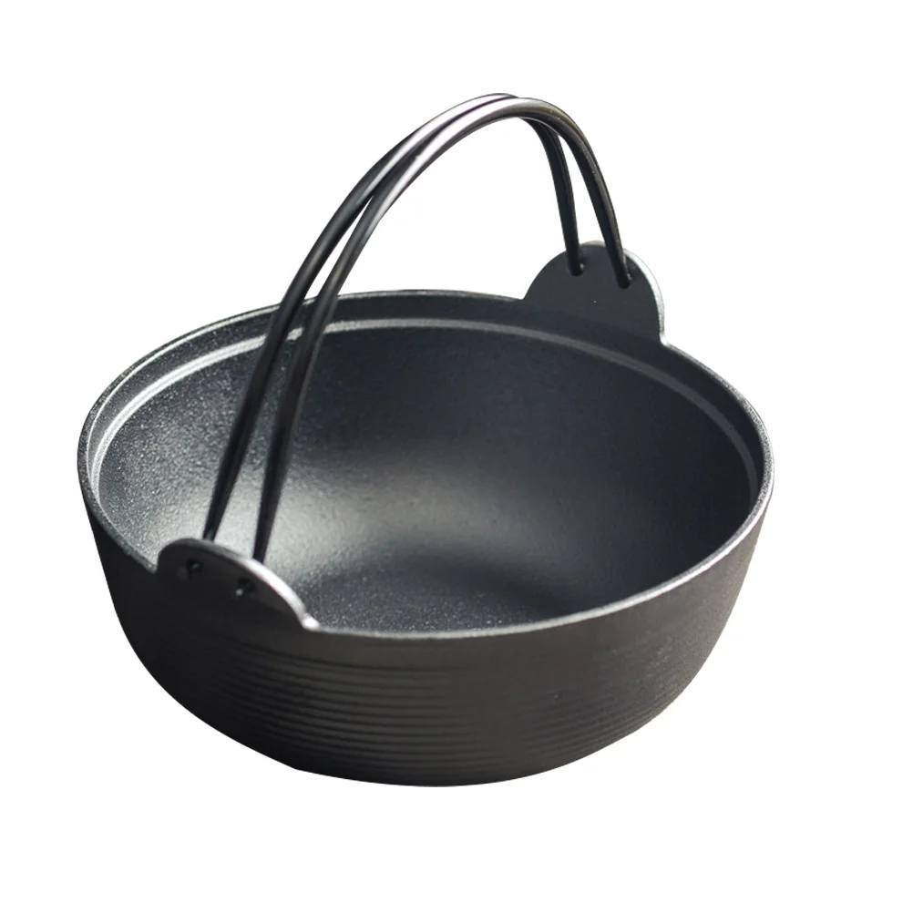 

1pc Japanese Thickened Cast Iron Sukiyaki Pot Deep Stew Pot with Handle
