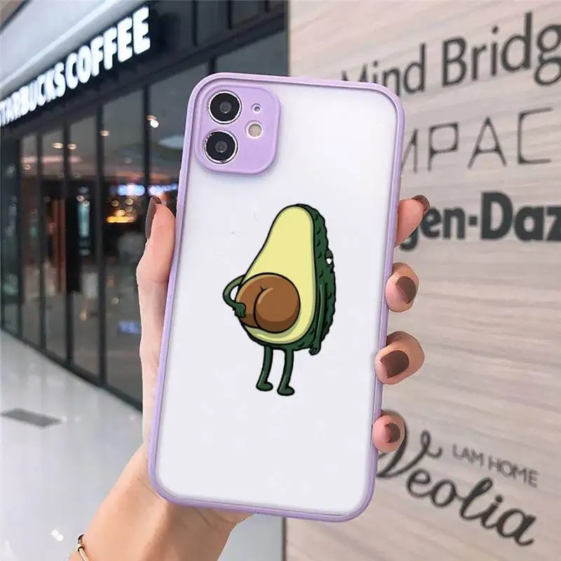 

Cartoon Avocado Cute Phone Cases Matte Transparent For iPhone 12 Mini 11 Pro XR XS Max 7 8 Plus