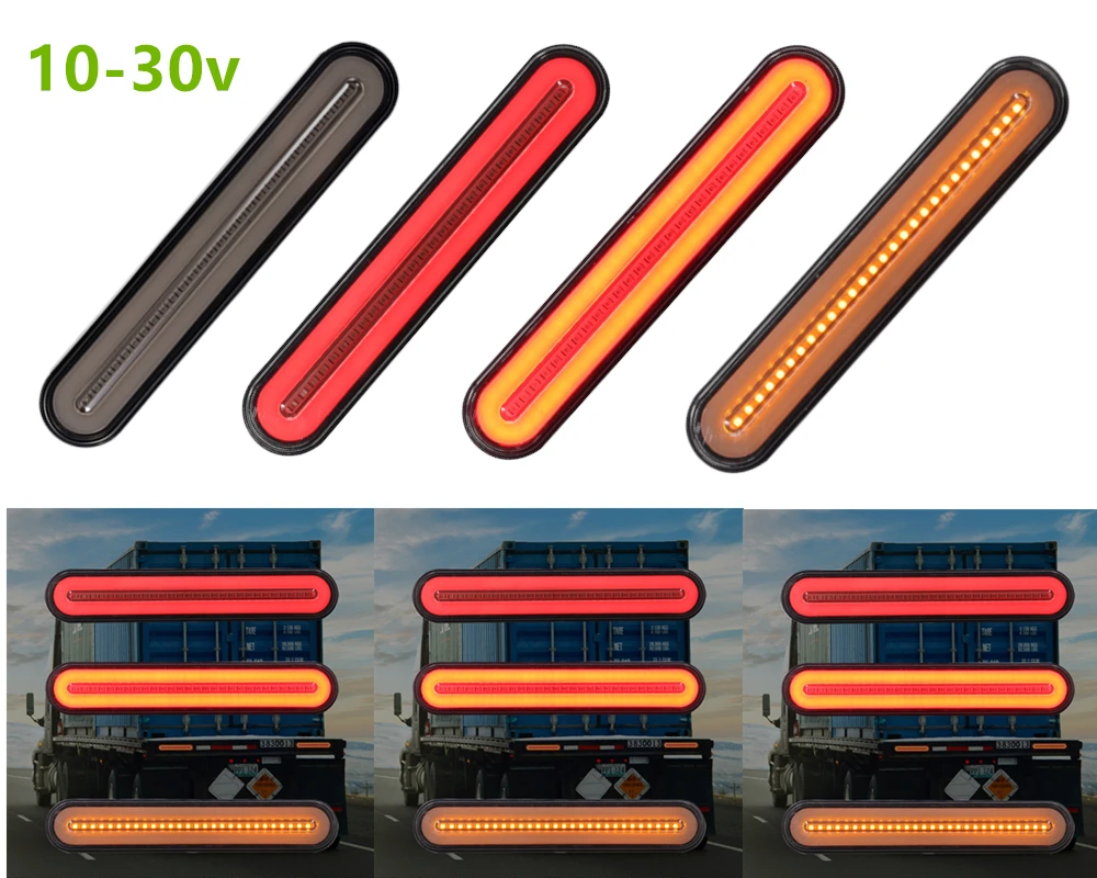 

2x12V-24V Водонепроницаемый СВЕТОДИОДНЫЙ трейлер тягач хвост светильник 3 in1 неоновая лампа Стоп сигнал поворота автомобиля "бегущая вода" задн...