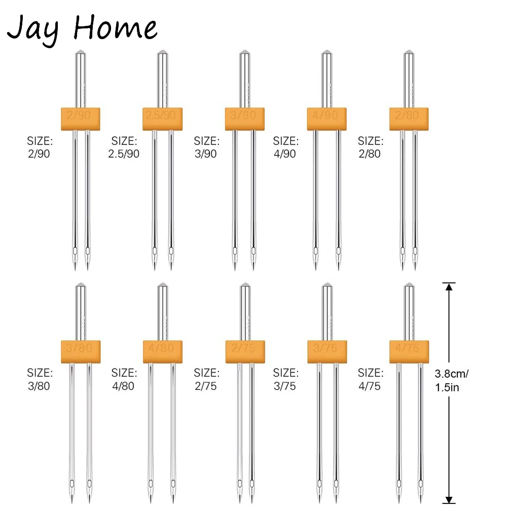

Mixed Sewing Machine Needles Double Twin Needles with Plastic Box for DIY Household Multifunctional Sewing Machine10 Sizes
