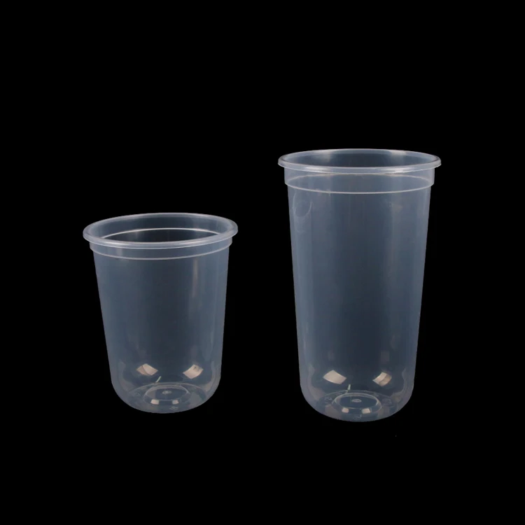 diposbale PP plastic transparent U-shape caliber95 injection cup with lid for milk tea/beverage accept custom | Дом и сад