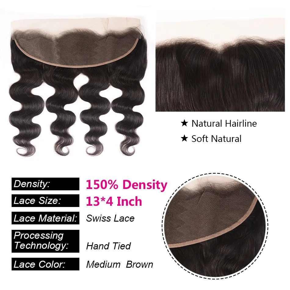 Волосы Unice бразильские волнистые волосы на шнурке 100% человеческие 13x4 от уха до