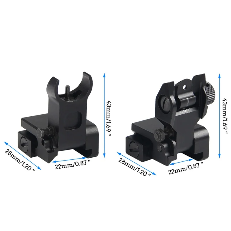 

Militar Hunting Tactical Aimpoint AR-15 M16 Metal Folding Semicircle Front Sight Foldable Flip Up Iron Sigh Airsoft Accessories