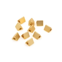 10 pcs brass gold 3d triangle big hole beads for necklace bracelet diy jewelry making