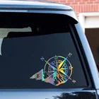 Лазерная наклейка, украшение для кузова автомобиля, модная наклейка на заднее стекло, ветровое стекло, горный компас, виниловые наклейки