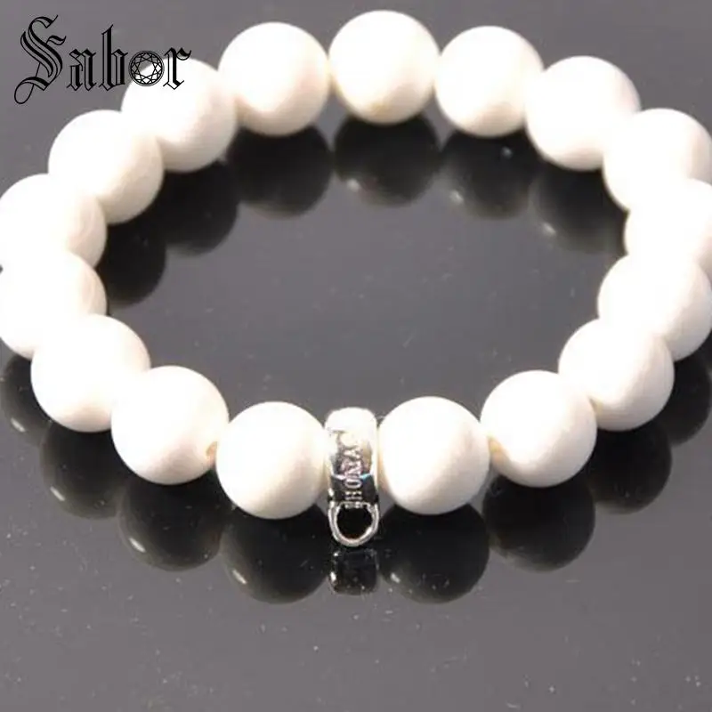 Лидер продаж модный браслет с подвесками 10 мм эластичные браслеты белым камнем