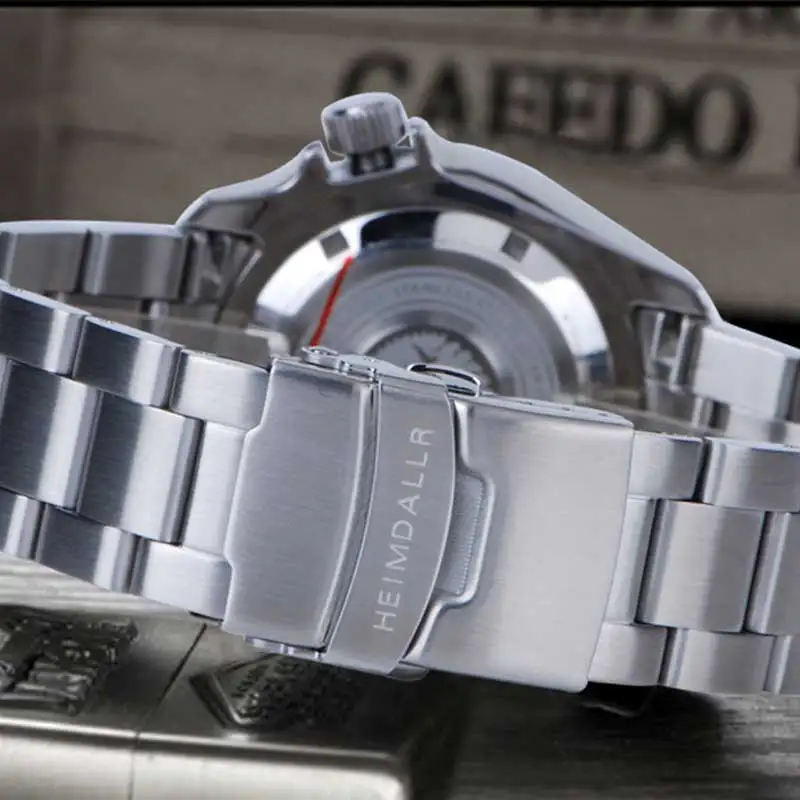 Мужские часы HEIMDALLR для дайвинга Sharkey SKX007 316 стальные с сапфировым стеклом 200 м
