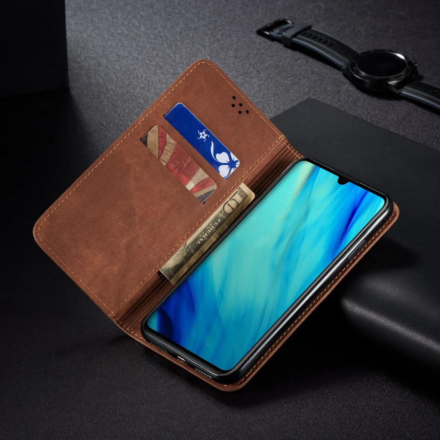 Чехол книжка из джинсовой кожи для Huawei P30 Mate 30 Pro Lite P Smart Z Y9 Prime 2019 Hono 10i 20 8x Магнитный