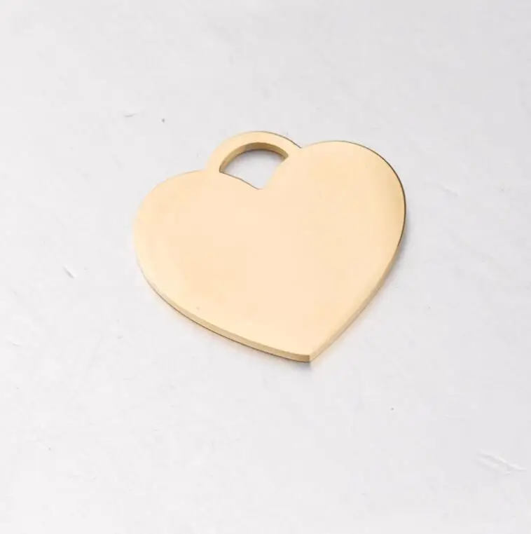 

25x25mm 20Pcs/Lot Peach Heart Charms Mirror Polish Stainless Steel Charms DIY Making Necklace Bracelet Keychain Connector Charms