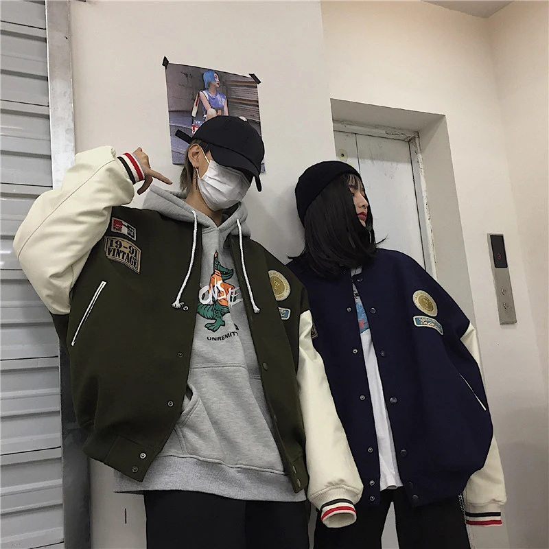 Женская демисезонная бейсбольная униформа плотная Корейская уличная куртка в