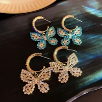 new design hot sale fashion jewelry premium luxury zircon earrings smart butterfly earrings for women gift