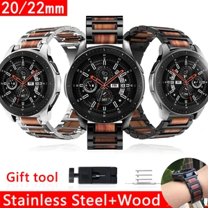 watchband stainless steel wood for samsung watch 3 41mm 45mm bands 20mm 22mm for huawei watch 2 wristband quick release strap free global shipping