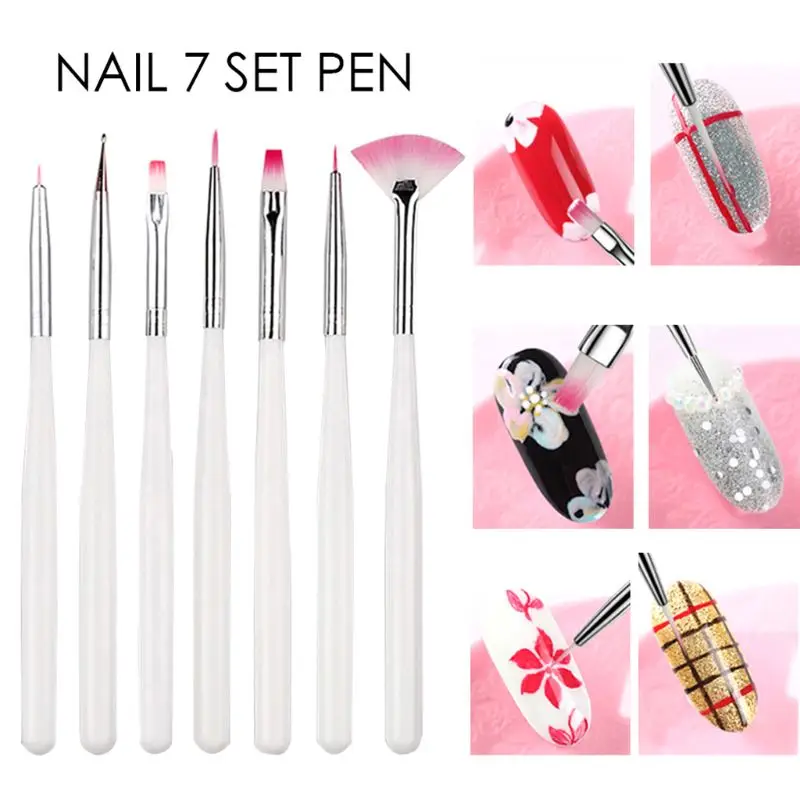 7 шт. щетка для декора ногтей набор инструментов сделай сам ручка рисования