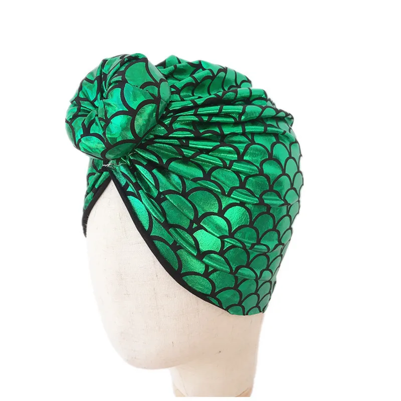Банданы для маленьких девочек шапки с принтом в виде рыбьей чешуи новорожденных