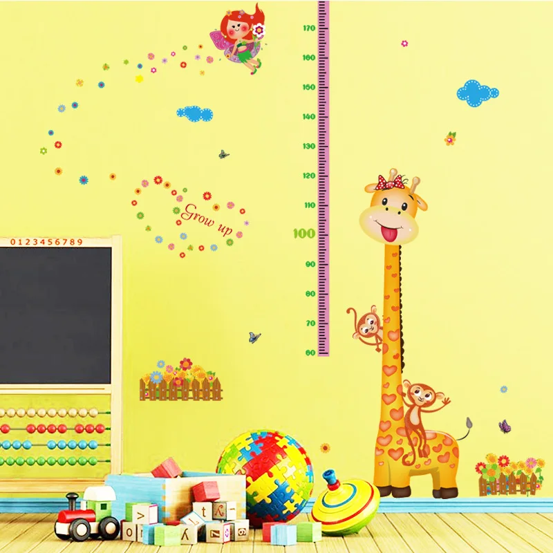 

Creative cartoon long height wall paper neck deer children's room kindergarten decorative painting waterproof wallpaper