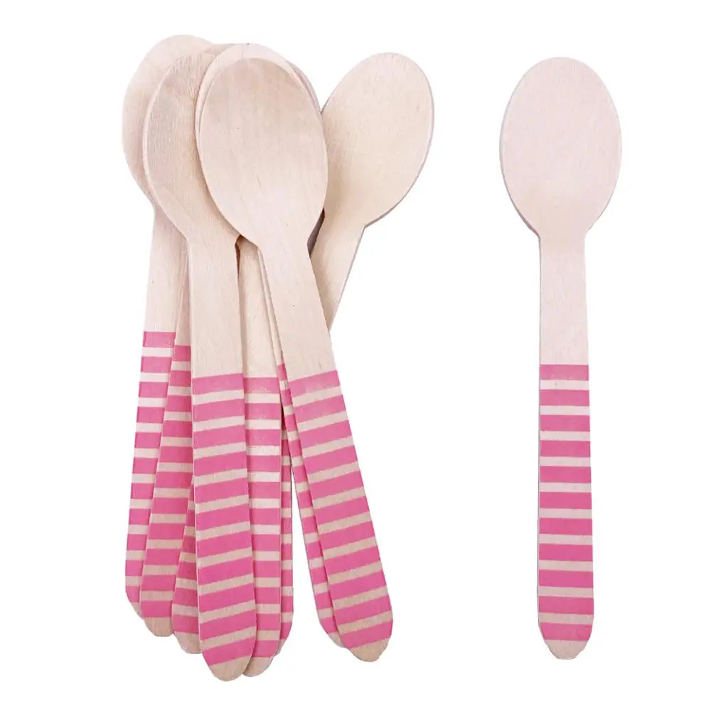 

16pc Wooden Blue Pink Fork Knife Spoon Girl Boy Baby Shower Decor Baby 2 1st 1 One Birthday Party Decor Gift Babyshower Supplies